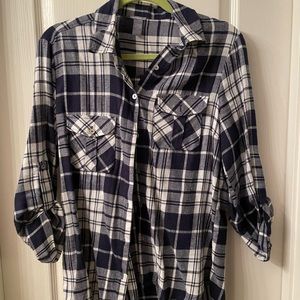 Navy plaid shirt